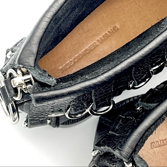 ✨🎉HP🎉✨ ALEXANDER WANG ‘Montana’ Black Leather Moccasin Fringe Boots | 38.5/8.5 - Picture 10 of 15
